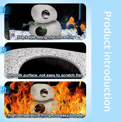 Clay Pot Aquarium Decoration Shrimp House Cichlid Breeding Tank Fish Nest - Ten Holes