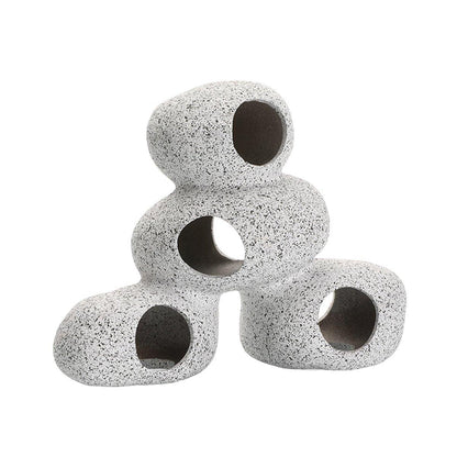 Clay Pot Aquarium Decoration Shrimp House Cichlid Breeding Tank Fish Nest - Ten Holes