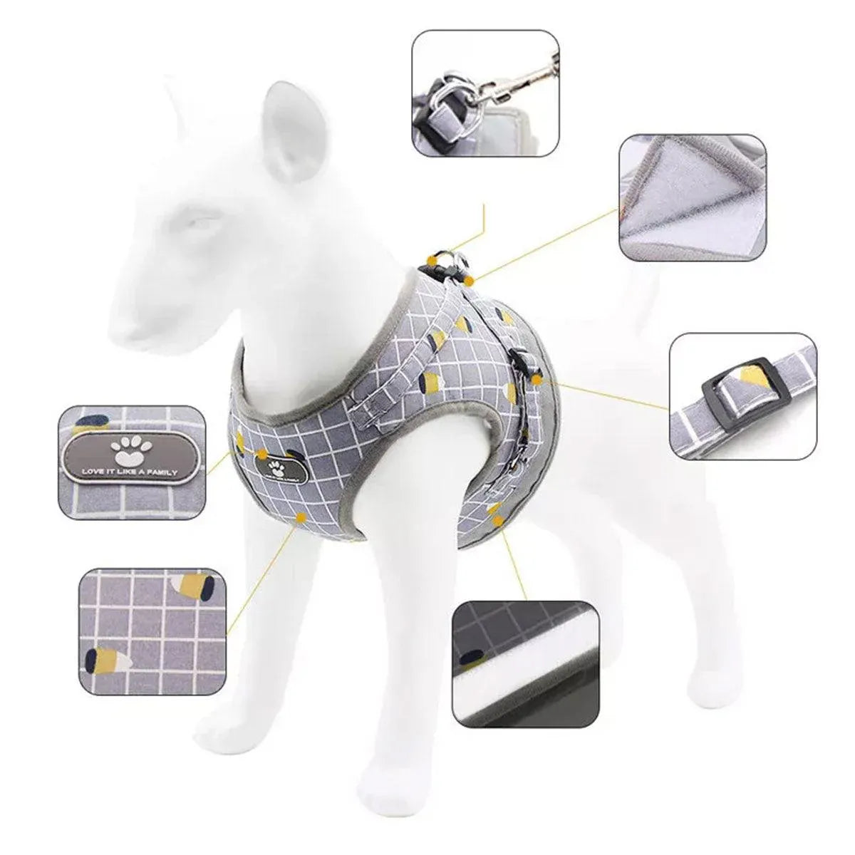 Pink Kitten Dog Cat Walking Harness Lead Leash Collar Pet Vest Mesh Adjustable - S