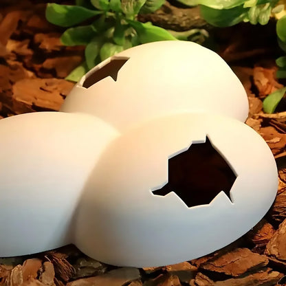 Reptile Hideout Plastic Cave Decorative Shelter for Lizard Snake Spider Habitat - Conjoined eggshell