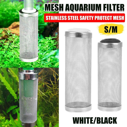 4x Stainless Steel Shrimp Filter Guard Aquarium Intake Protector Fish Safe Mesh - White-4PCS (12mm)