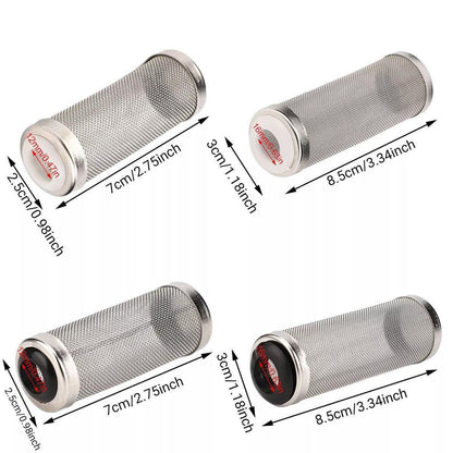 4x Stainless Steel Shrimp Filter Guard Aquarium Intake Protector Fish Safe Mesh - White-4PCS (12mm)