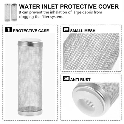 4x Stainless Steel Shrimp Filter Guard Aquarium Intake Protector Fish Safe Mesh - White-4PCS (12mm)