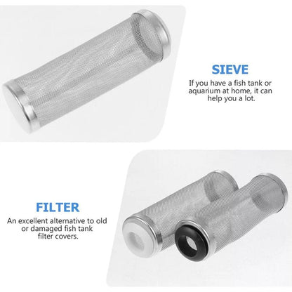 4x Stainless Steel Shrimp Filter Guard Aquarium Intake Protector Fish Safe Mesh - White-4PCS (12mm)