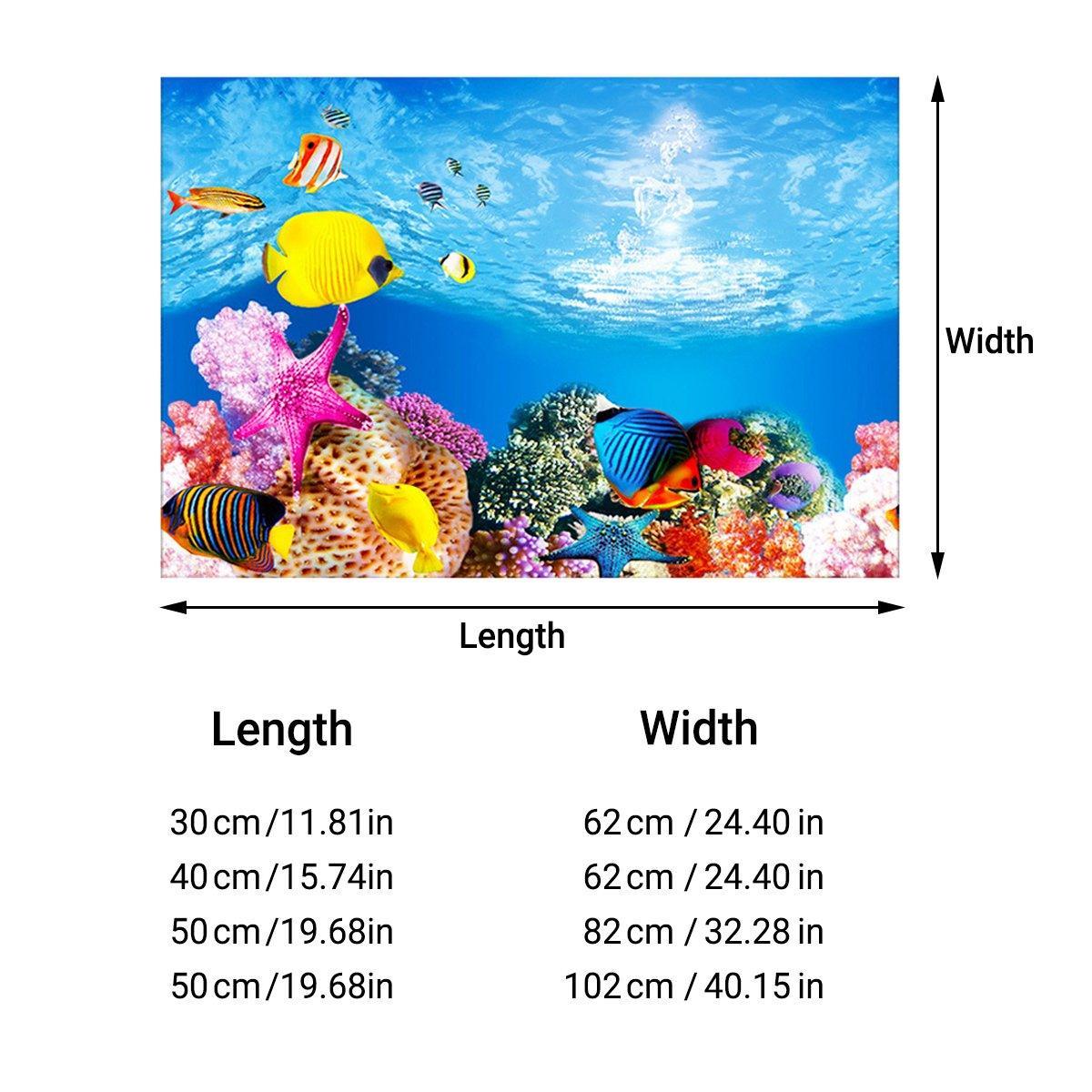 Aquarium Background Fish Tank Wallpaper Double Sided Decoration Sticker Paper - J-50cmx102cm