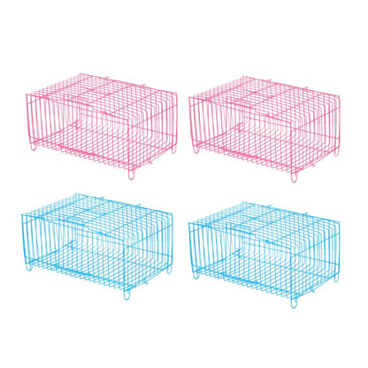4pcs Wire Simple Bird Cage Hamster Cage Portable Small Animal Enclosure Set