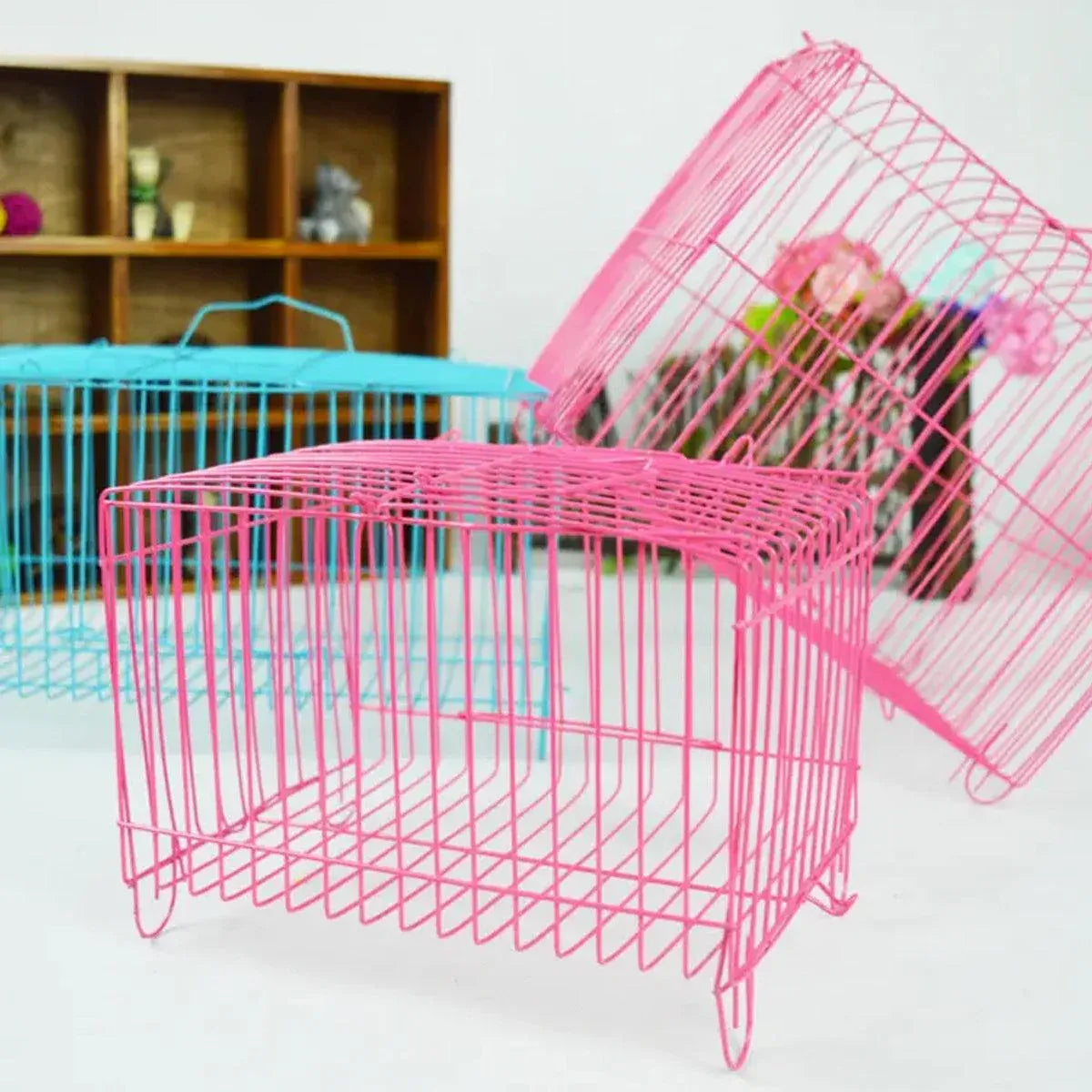 Small Bird Transport Collapsible Cage Travel Pet Carrier Portable Folding Cage - L