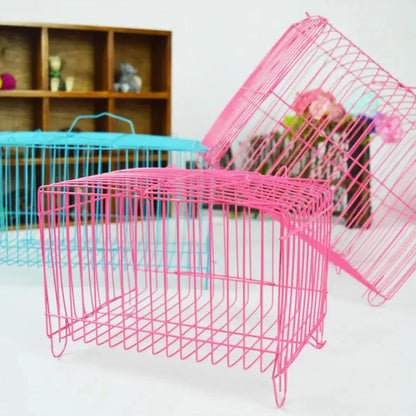 Small Bird Transport Collapsible Cage Travel Pet Carrier Portable Folding Cage - L