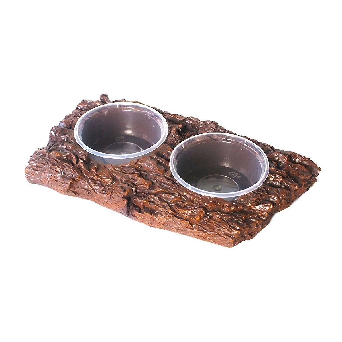Resin Landscaping Reptiles Bowl Feeder Feeding Water Terrarium Bowls Geckos Dish - Single