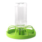 Reptile Water Bowl with Bottle for Lizard Gecko Snake Inverted Bottle Dispenser - Green Round L