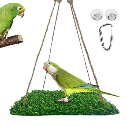 Parrot Turf Hammock Climbing Toy for Hamster Pet Bed Hanging Swing for Small Pet - Quadrate