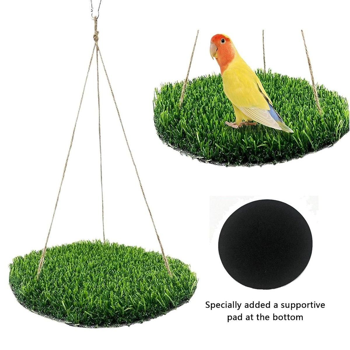 Parrot Turf Hammock Climbing Toy for Hamster Pet Bed Hanging Swing for Small Pet - Roundness