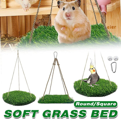 Parrot Turf Hammock Climbing Toy for Hamster Pet Bed Hanging Swing for Small Pet - Roundness