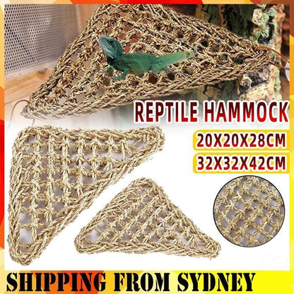 Comfortable and Natural Straw Reptile Bed Hammock for Basking and Relaxation - 20*20*28CM