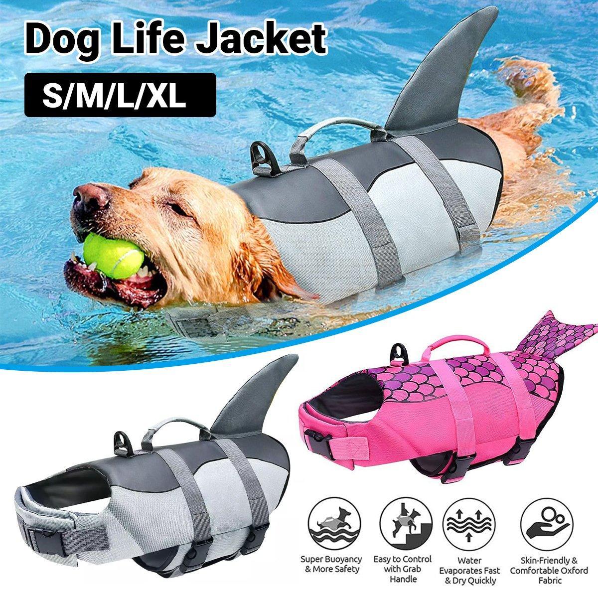Pet Life Jacket Dog Swim Vest Outdoor Water Gear for Summer Swimming Activities - Grey M