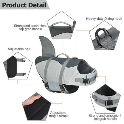 Pet Life Jacket Dog Swim Vest Outdoor Water Gear for Summer Swimming Activities - Pink L