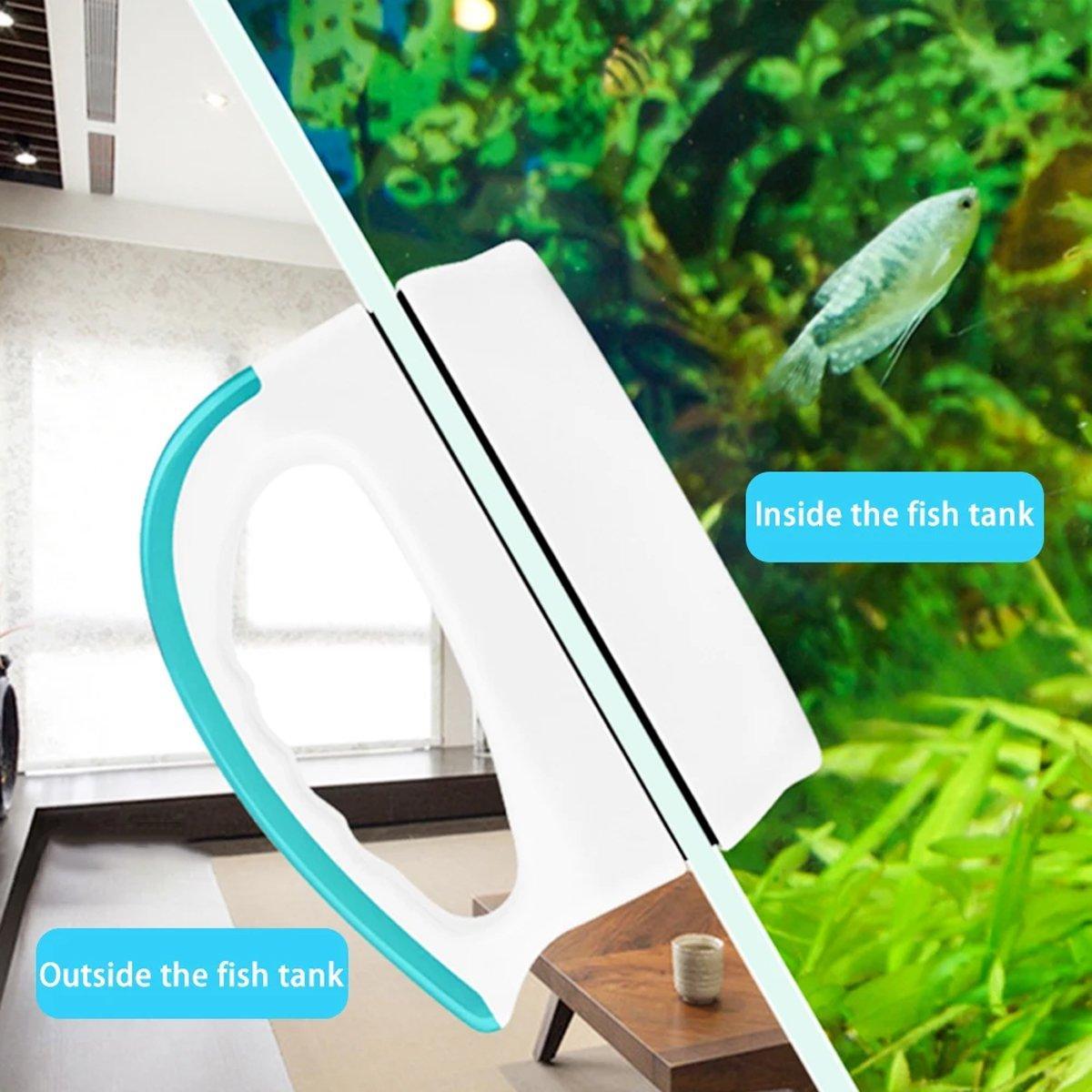 Magnetic Fish Tank Brush Algae Magnet Aquarium Cleaning Glass Aquatic Cleaner - M