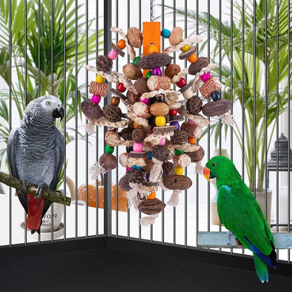 Colourful Parrot Toy Chew Corn Cob Fun Toy for Birds Safe Natural Playtime