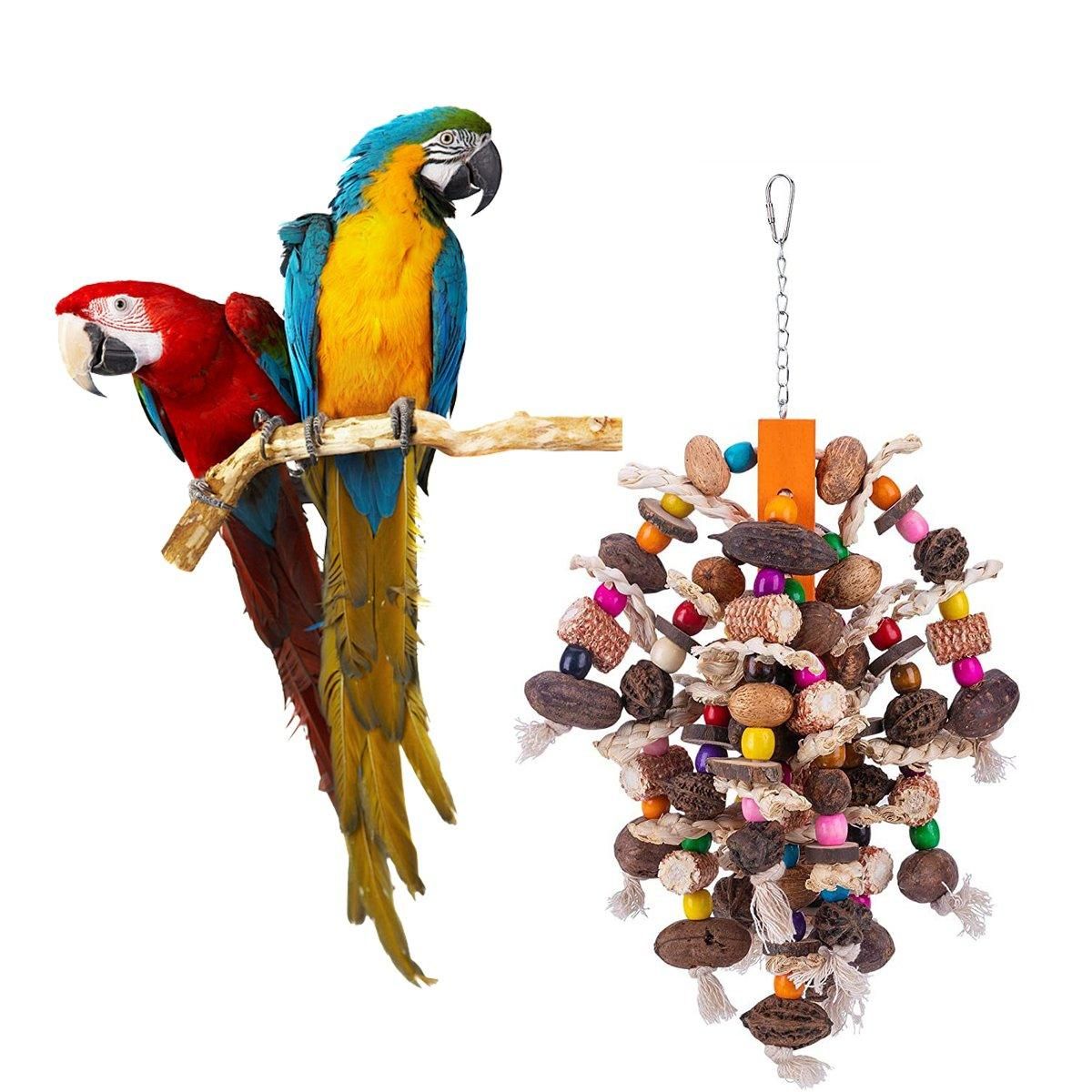 Colourful Parrot Toy Chew Corn Cob Fun Toy for Birds Safe Natural Playtime