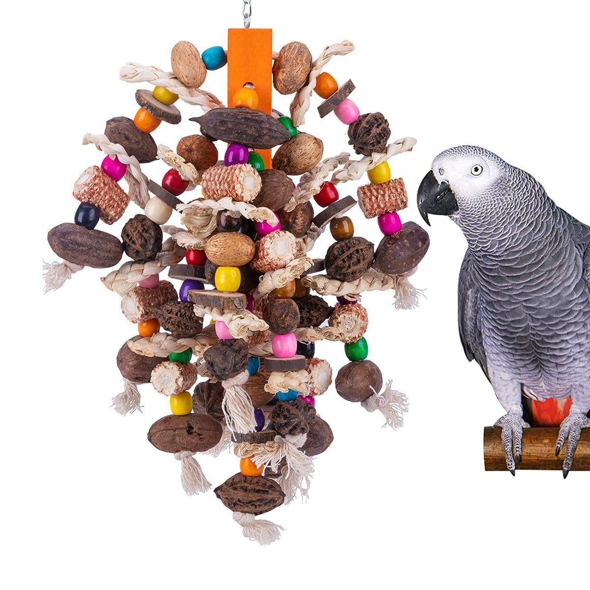 Colourful Parrot Toy Chew Corn Cob Fun Toy for Birds Safe Natural Playtime