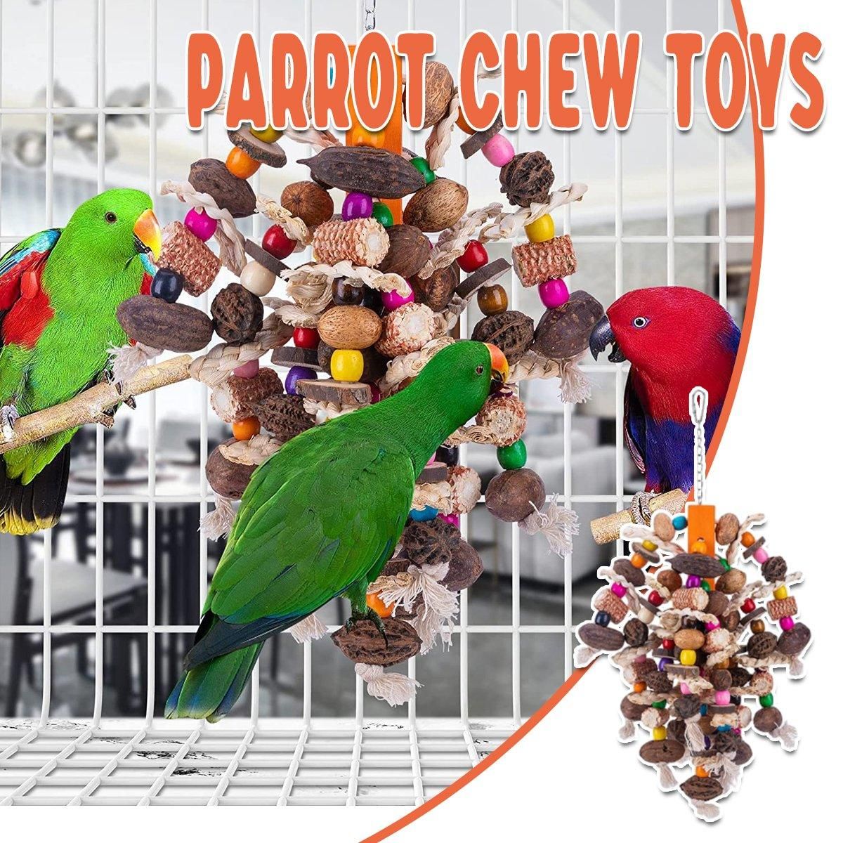 Colourful Parrot Toy Chew Corn Cob Fun Toy for Birds Safe Natural Playtime