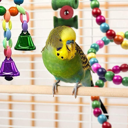 10pcs Parrot Toys Set Swing Ladder Chew Bell Toys for Cockatiels Budgies Cages