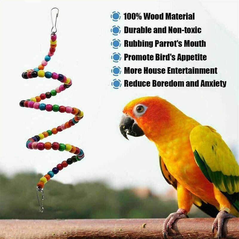 10pcs Parrot Toys Set Swing Ladder Chew Bell Toys for Cockatiels Budgies Cages
