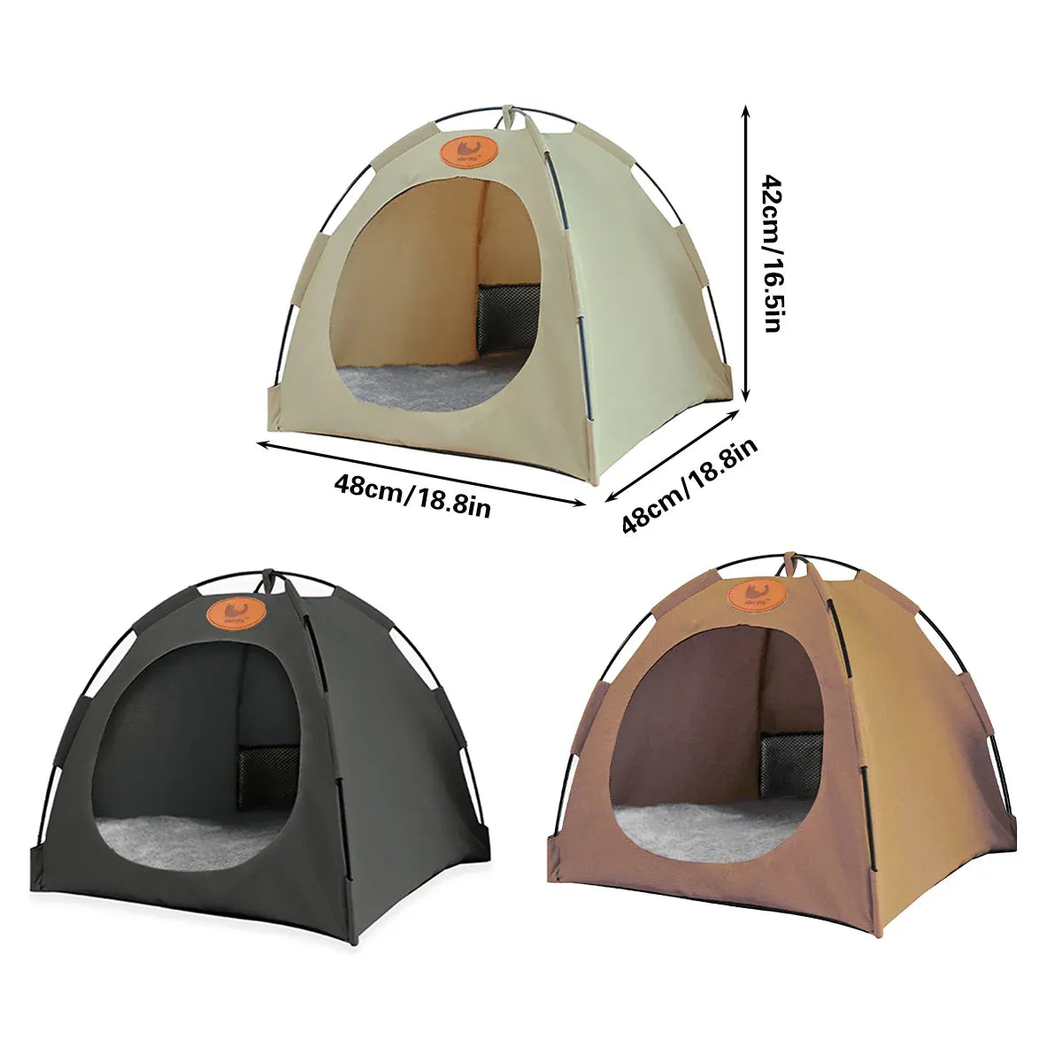 Folding Camping Pet Tent for Cats Puppy Bed Indoor Cat Nest Dog Cave Style House - Grey