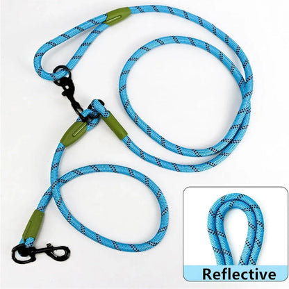 Adjustable Diagonal Dog Walking Leash Hands Free Crossbody Pet Lead Dogs - Black