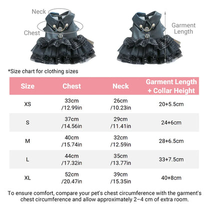Autumn Winter Pet Dog Cat Dress Faux Leather Sequin Skirt Outfit for Small Dogs - S
