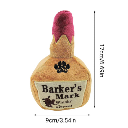 Dog Squeaky Toy Plush Wine Bottle Stuffed Chew Toy Sound Pet Play Supplies Use