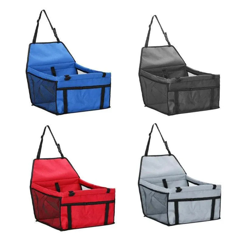 Pet Car Booster Seat Travel Carrier Basket for Cats Dogs with Secure Design - Grey