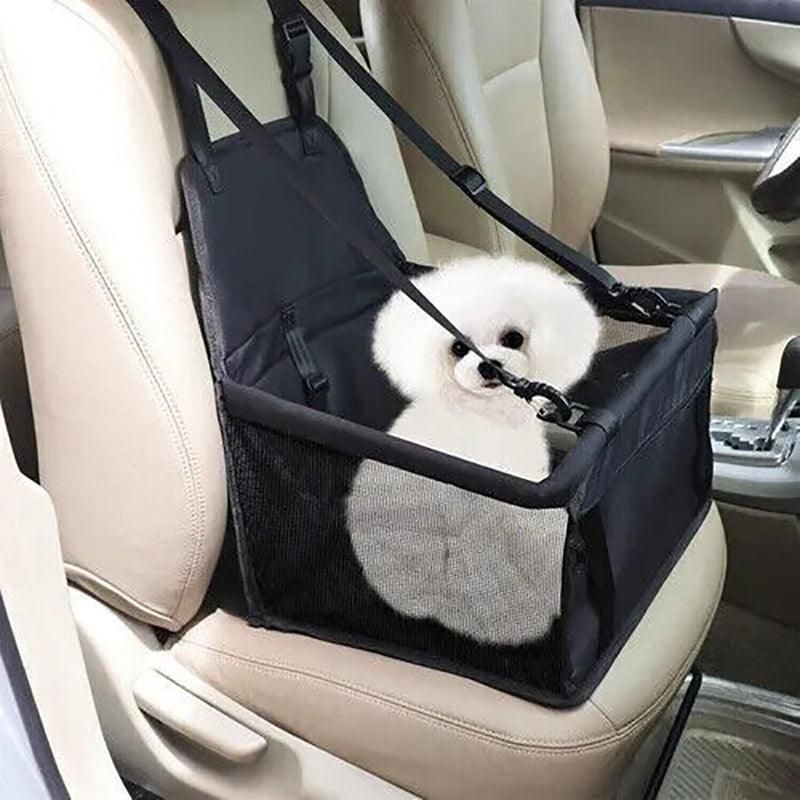 Pet Car Booster Seat Travel Carrier Basket for Cats Dogs with Secure Design - Grey