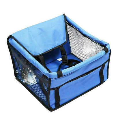 Pet Car Booster Seat Travel Carrier Basket for Cats Dogs with Secure Design - Red