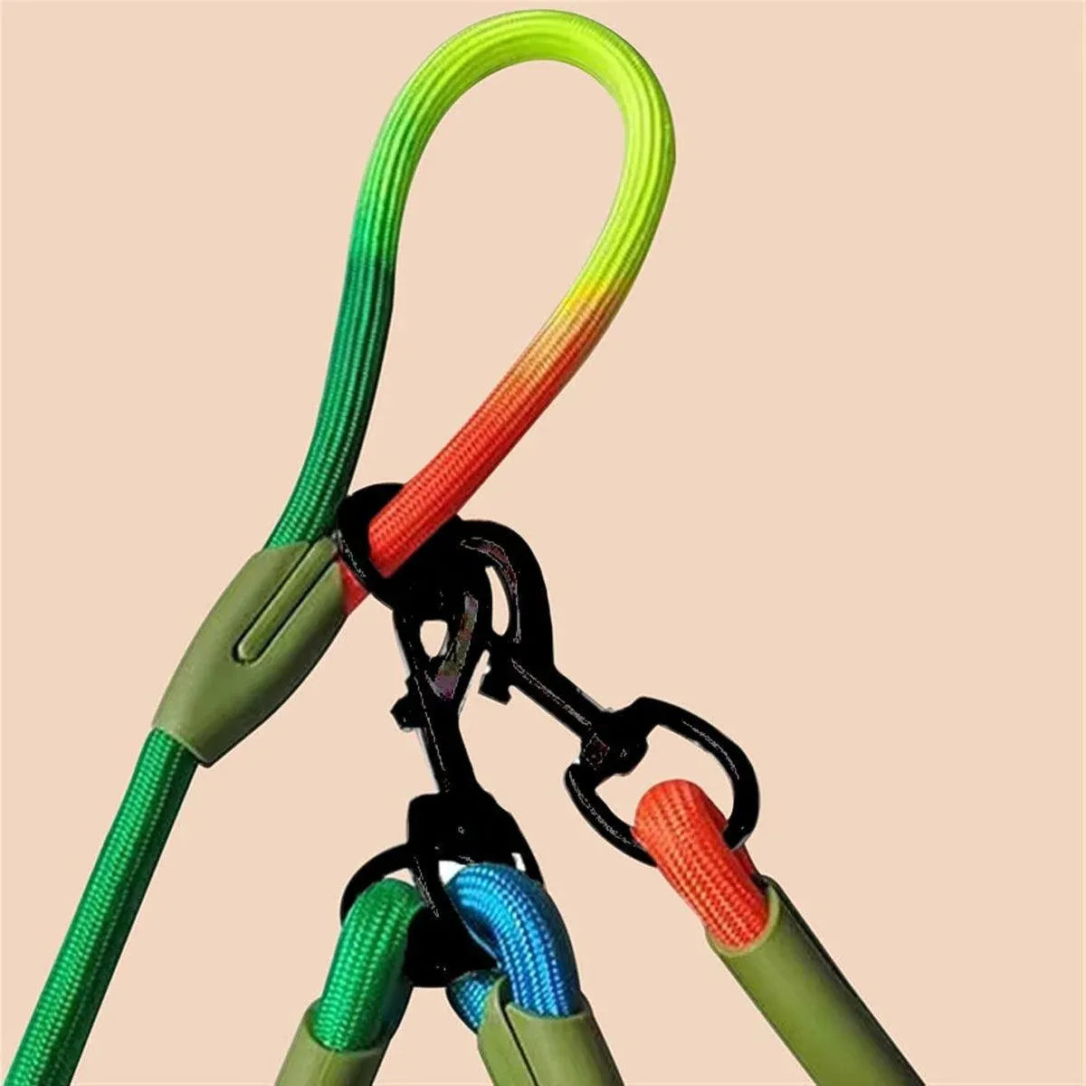Adjustable Diagonal Dog Walking Leash Hands Free Crossbody Pet Lead Dogs - Colourful