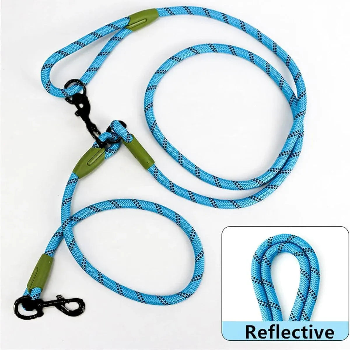Adjustable Diagonal Dog Walking Leash Hands Free Crossbody Pet Lead Dogs - Colourful