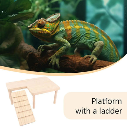 Hamster Wood Stand Platform with Ladder Small Animal Toy Hamster Rat Accessories - U-shape
