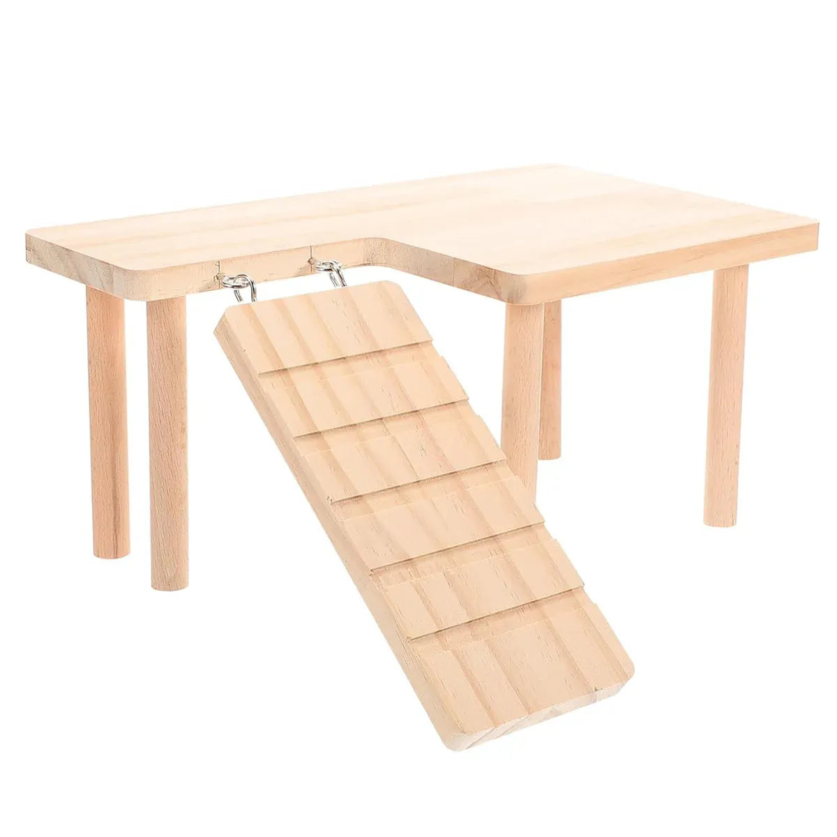 Hamster Wood Stand Platform with Ladder Small Animal Toy Hamster Rat Accessories - U-shape