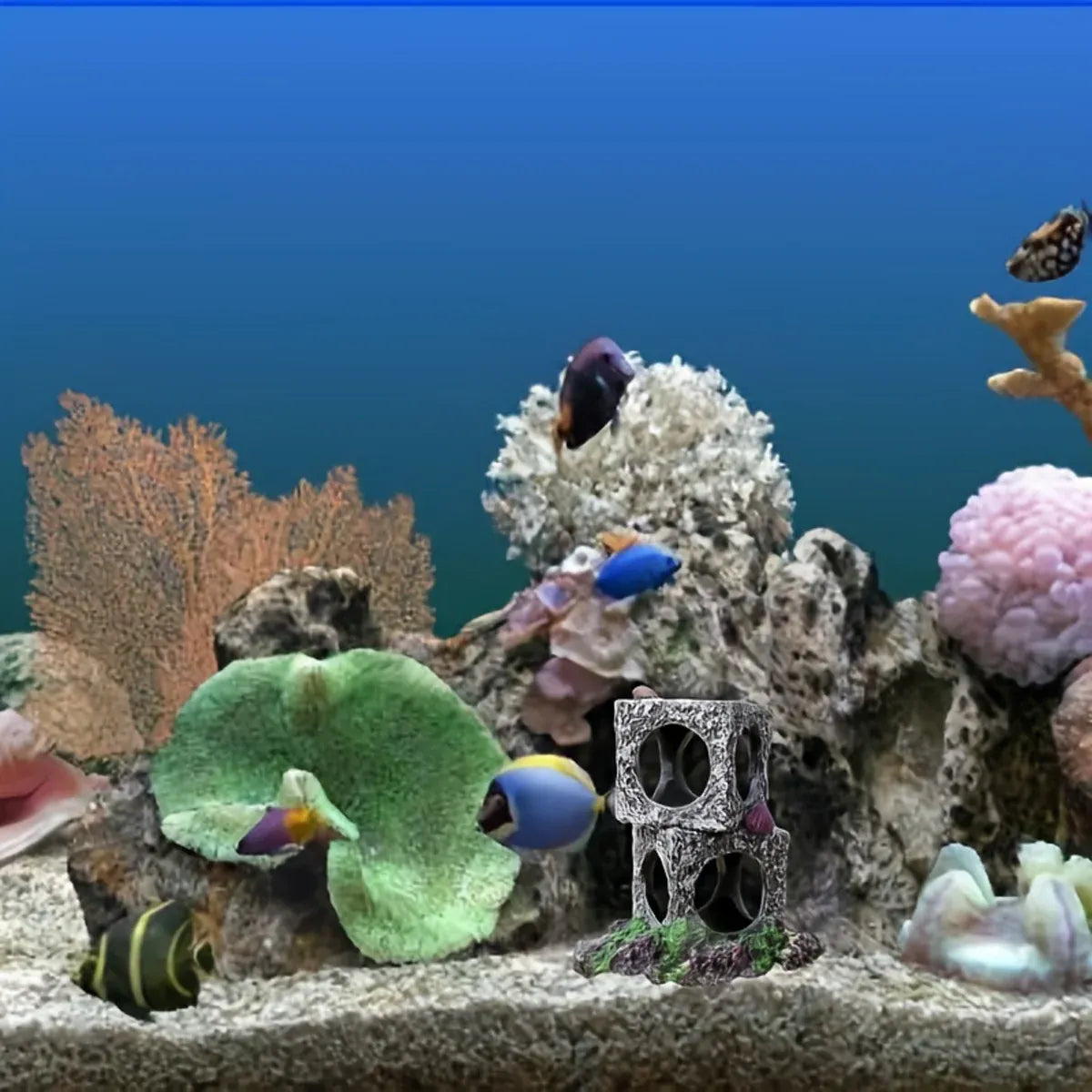 Fish Tank Shrimp Shelter House Square Stone Cave Aquarium Breeding Hiding Decor - 3 Squares