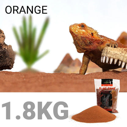 Reptile Sand Climbing Mat Pet Feeding Box Terrarium Landscaping Accessories - Orange