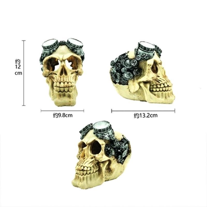 Artificial Fake Skull Head Bone Aquarium Ornament Fish Tank Decoration - Hat