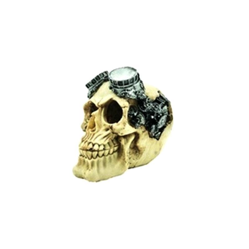 Artificial Fake Skull Head Bone Aquarium Ornament Fish Tank Decoration - Hat