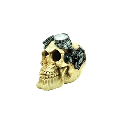 Artificial Fake Skull Head Bone Aquarium Ornament Fish Tank Decoration - Hat