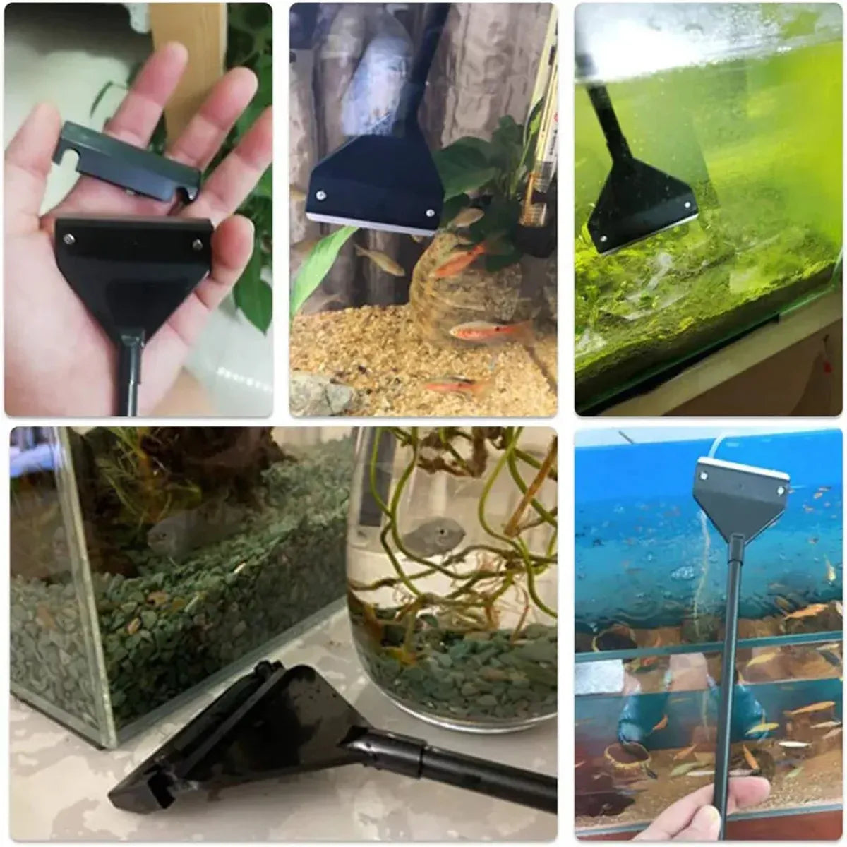 304SS Aquarium Stainless Steel Algae Scraper Blade Fish Tank Glass Cleaner