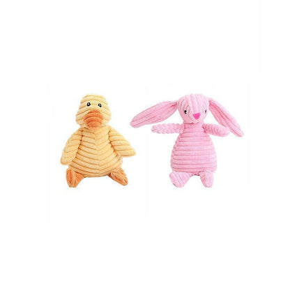 Squeaky Dog Toy Plush Chew Rope Pet Puppy Toys with Squeaker Crinkle for Teething - Green Chicken