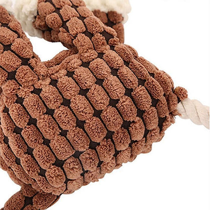 Squeaky Dog Toy Plush Chew Rope Pet Puppy Toys with Squeaker Crinkle for Teething - Green Chicken