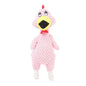 Squeaky Dog Toy Plush Chew Rope Pet Puppy Toys with Squeaker Crinkle for Teething - Pink Chicken