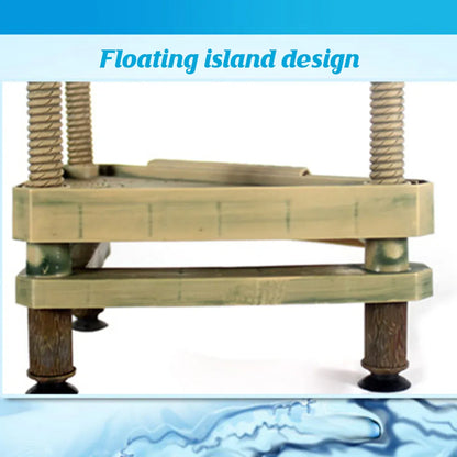 Floating Turtle Platform with Climbing Ramp for Aquariums and Reptile Tanks