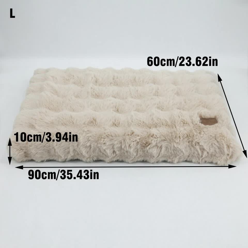 Plush Pet Bed with Non Slip Base and Removable Cover