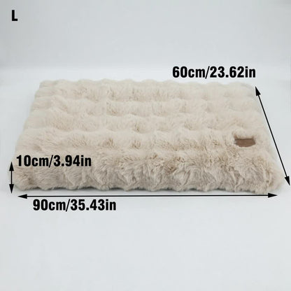 Plush Pet Bed with Non Slip Base and Removable Cover